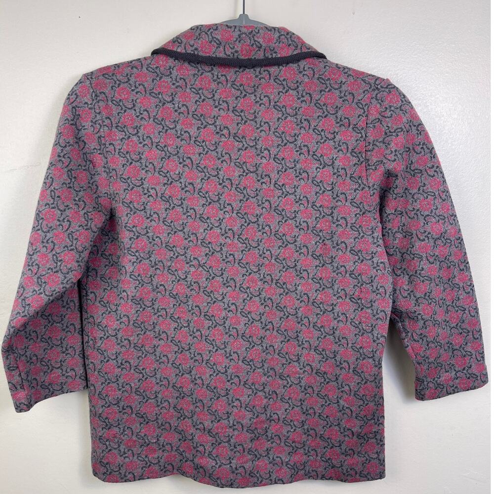 Komatsu Store Ginza Tokyo Women's Japanese Pink and Grey Floral Jacket - Picture 2 of 4